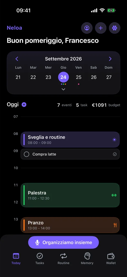 Neloa in modalità scura